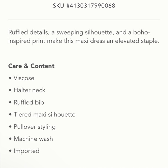 Anthropologie Ruffle Tie Maxi Boho Cottage tribal  Tiered Sasha NEW Flowy Floral - Picture 8 of 11